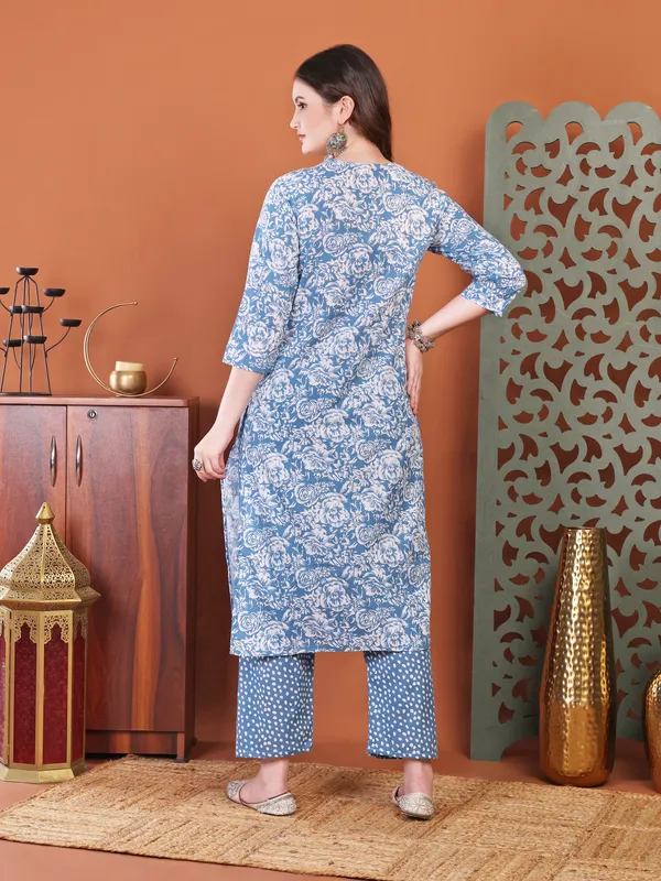 Blue_Anarkali_Cotton_Printed_Self_Design_Kurta_With_Pant_And_Dupatta_Women_And_Girls