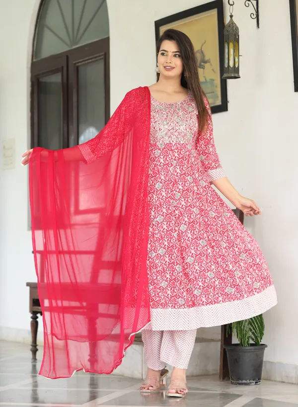 Multicolor_Anarkali_Rayon_Printed_Embroidered_Kurta_With_Pant_And_Dupatta_For_Women