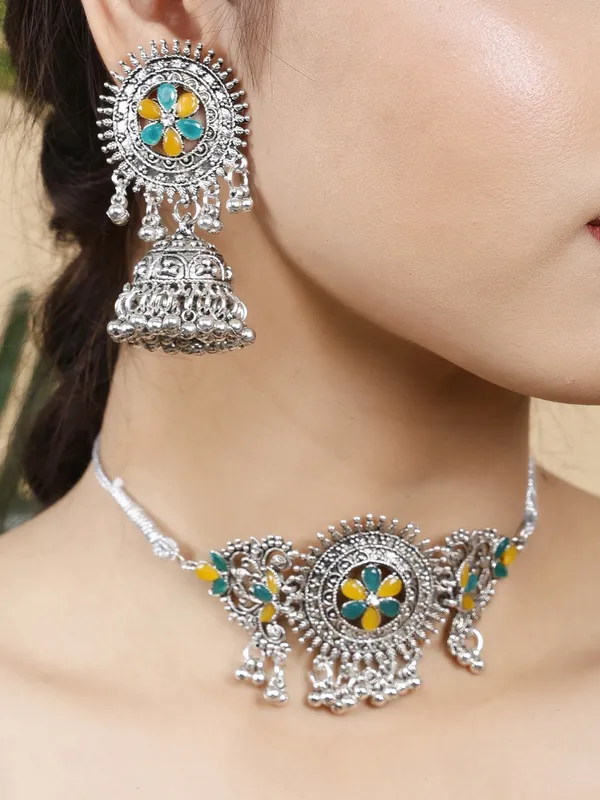 Silver_&_Yellow_Necklace_Set_for_Women_|_Premium_Oxidised_Silver_Necklace_for_Everyday_Use