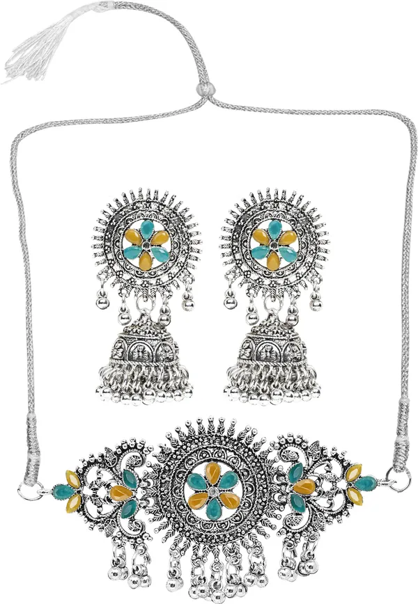 Silver_&_Yellow_Necklace_Set_for_Women_|_Premium_Oxidised_Silver_Necklace_for_Everyday_Use