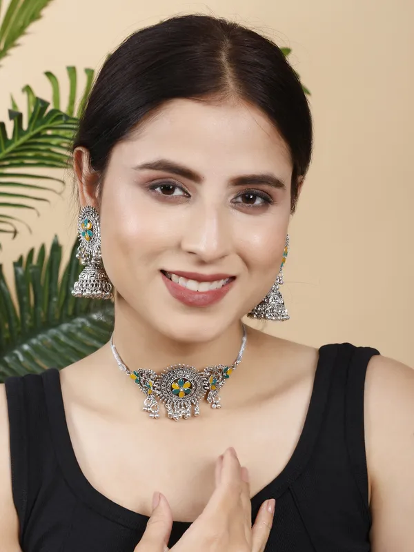 Silver_&_Yellow_Necklace_Set_for_Women_|_Premium_Oxidised_Silver_Necklace_for_Everyday_Use