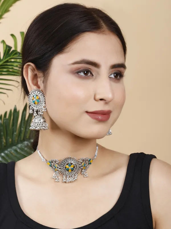 Silver_&_Yellow_Necklace_Set_for_Women_|_Premium_Oxidised_Silver_Necklace_for_Everyday_Use
