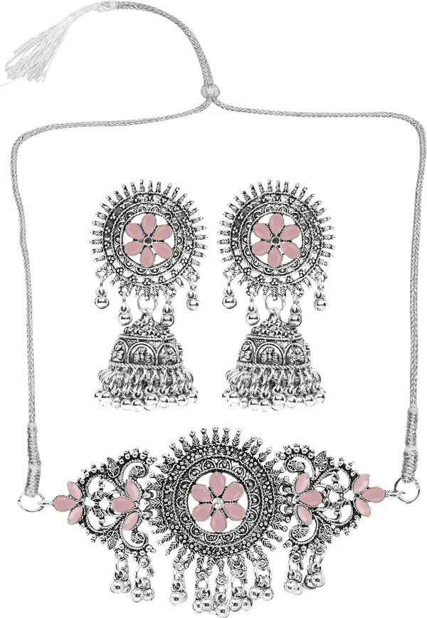 Silver_&_Pink_Necklace_Set_for_Women_|_Premium_Alloy_Necklace_for_Everyday_Use