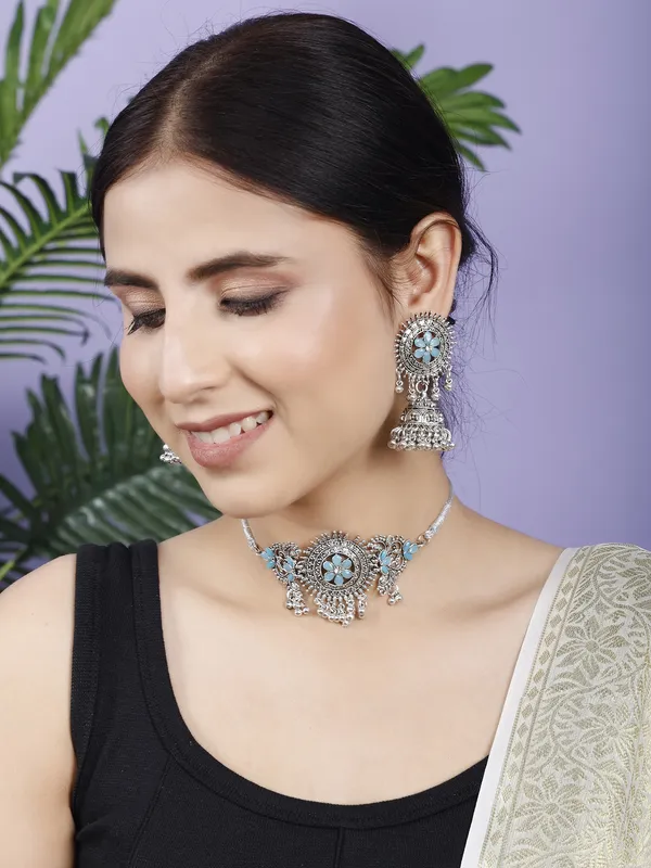 Silver_&_Blue_Necklace_Set_for_Women_|_Premium_Oxidised_Silver_Necklace_for_Everyday_Use
