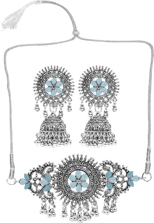 Silver_&_Blue_Necklace_Set_for_Women_|_Premium_Oxidised_Silver_Necklace_for_Everyday_Use