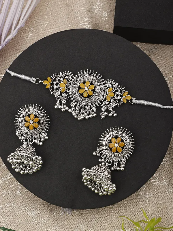 Silver_&_Yellow_Necklace_Set_for_Women_|_Premium_Oxidised_Silver_Necklace_for_Everyday_Use