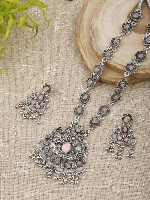 Pink_&_Silver_Necklace_Set_for_Women_|_Premium_Oxidised_Silver_Necklace_for_Everyday_Use