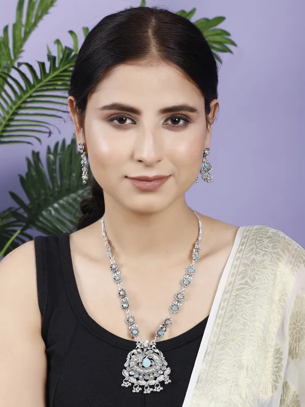 Beige_&_Silver_&_Pink_Necklace_Set_for_Women_|_Premium_Oxidised_Silver_Necklace_for_Everyday_Use
