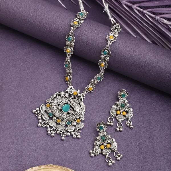 Yellow_&_Green_&_Silver_Necklace_Set_for_Women_|_Premium_Oxidised_Silver_Necklace_for_Everyday_Use