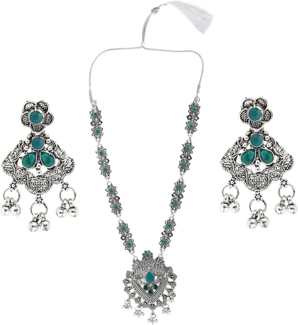 Green_&_Silver_Necklace_Set_for_Women_|_Premium_Oxidised_Silver_Necklace_for_Everyday_Use