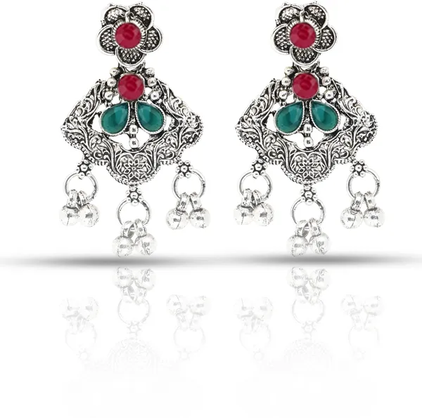 Maroon_&_Green_Necklace_Set_for_Women_|_Premium_Oxidised_Silver_Necklace_for_Everyday_Use