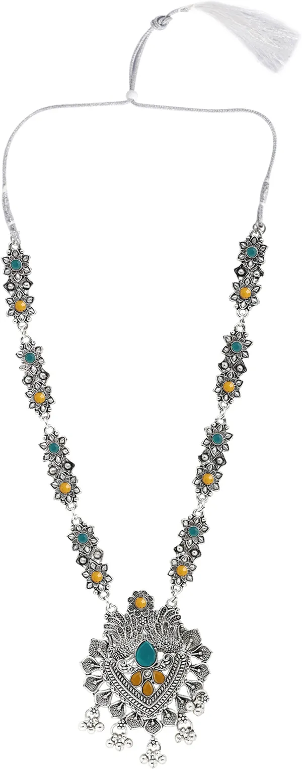 Silver_&_Green_&_Yellow_Necklace_Set_for_Women_|_Premium_Oxidised_Silver_Necklace_for_Everyday_Use