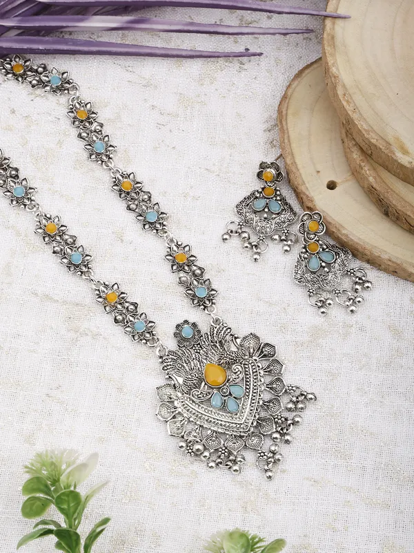 Silver_&_Blue_&_Yellow_Necklace_Set_for_Women_|_Premium_Oxidised_Silver_Necklace_for_Everyday_Use