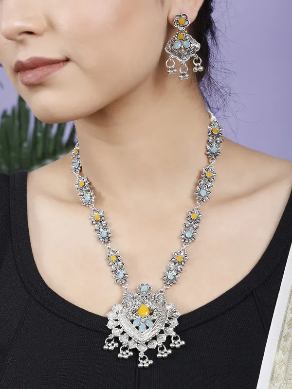 Silver_&_Blue_&_Yellow_Necklace_Set_for_Women_|_Premium_Oxidised_Silver_Necklace_for_Everyday_Use