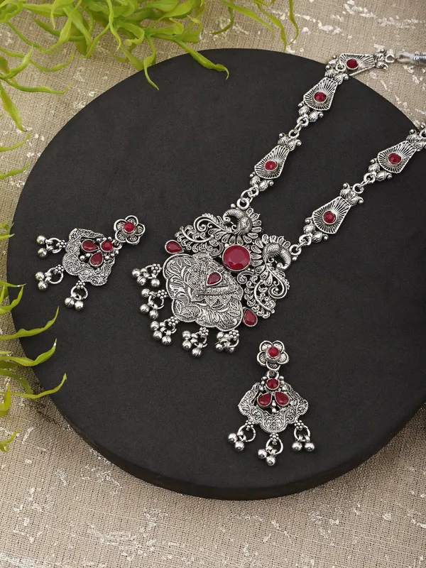 Maroon_&_Silver_Necklace_Set_for_Women_|_Premium_Oxidised_Silver_Necklace_for_Everyday_Use