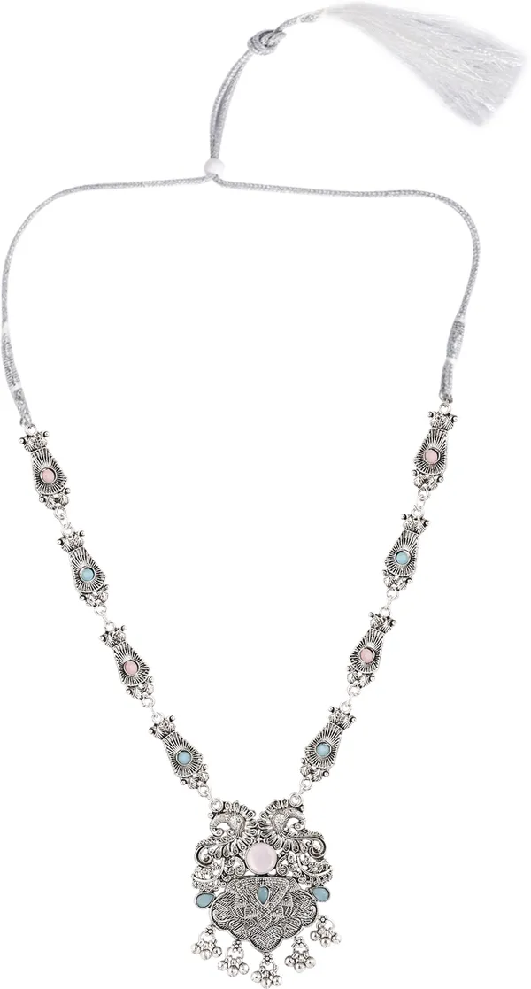 Silver_&_Pink_Necklace_Set_for_Women_|_Premium_Oxidised_Silver_Necklace_for_Everyday_Use
