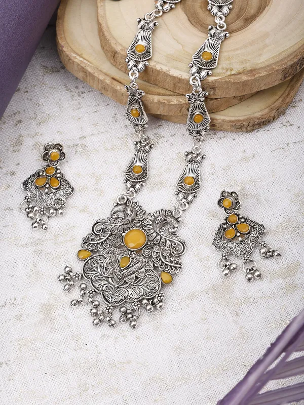 Yellow_Necklace_Set_for_Women_|_Premium_Oxidised_Silver_Necklace_for_Everyday_Use