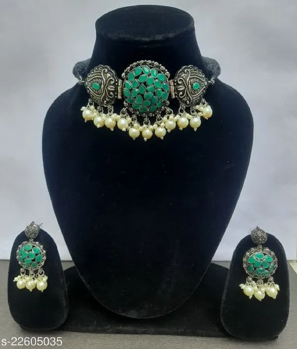 Green_Necklace_Set_for_Women_|_Premium_Oxidised_Silver_Necklace_for_Everyday_Use