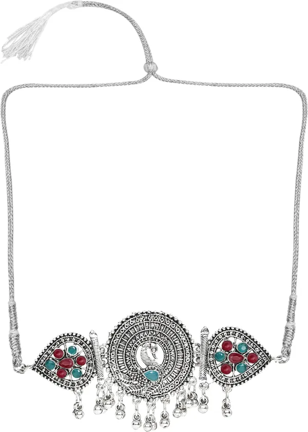 Green_&_Maroon_Necklace_Set_for_Women_|_Premium_Oxidised_Silver_Necklace_for_Everyday_Use