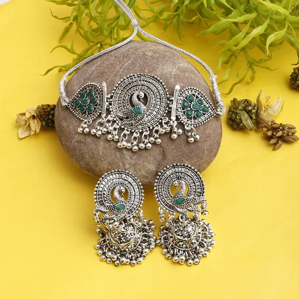 Green_Necklace_Set_for_Women_|_Premium_Oxidised_Silver_Necklace_for_Everyday_Use