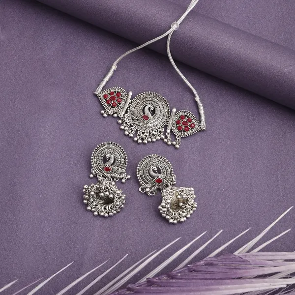 Maroon_Necklace_Set_for_Women_|_Premium_Oxidised_Silver_Necklace_for_Everyday_Use