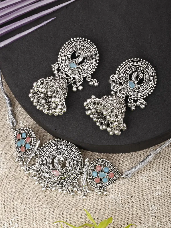 Blue_&_Pink_Necklace_Set_for_Women_|_Premium_Oxidised_Silver_Necklace_for_Everyday_Use