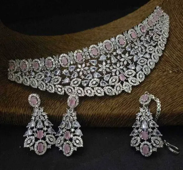 Silver_&_Pink_Necklace_Set_for_Women_|_Premium_Alloy_Necklace_for_Everyday_Use