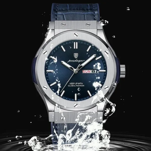 POEDAGAR_Classy_Quartz_Watch_for_Men_Blue_Strap