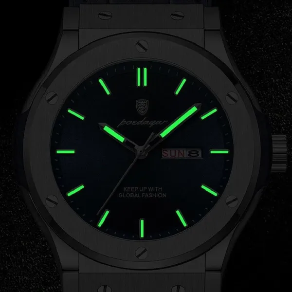 POEDAGAR_Classy_Quartz_Watch_for_Men_Blue_Strap