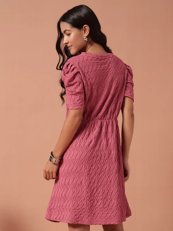 S_Textured_A-Line_Dress_Dress_With_Leg-O-Mutton_Sleeves