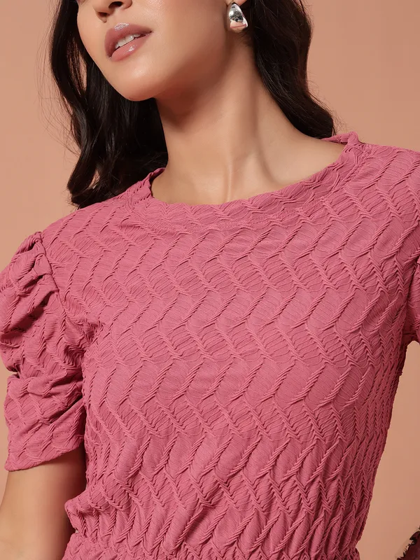 S_Textured_A-Line_Dress_Dress_With_Leg-O-Mutton_Sleeves