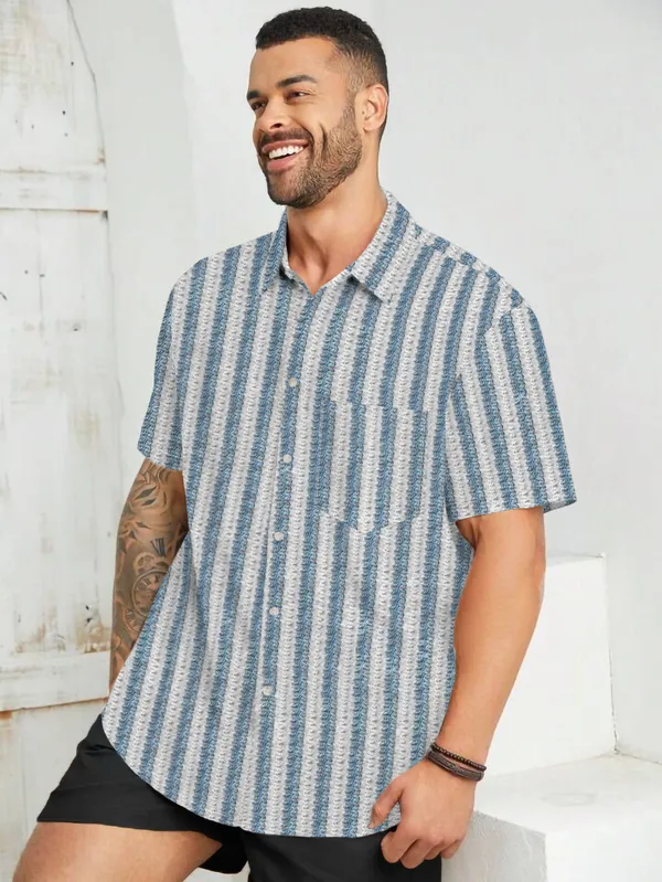 Men's_Textured_Shirt_Loose_Fit_With_Half_Sleeves
