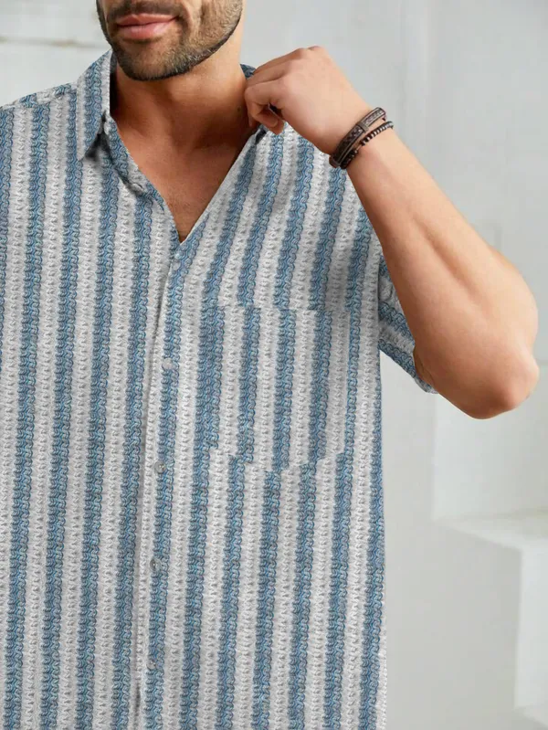Men's_Textured_Shirt_Loose_Fit_With_Half_Sleeves