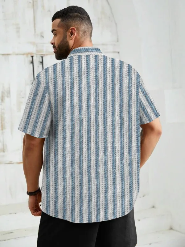 Men's_Textured_Shirt_Loose_Fit_With_Half_Sleeves