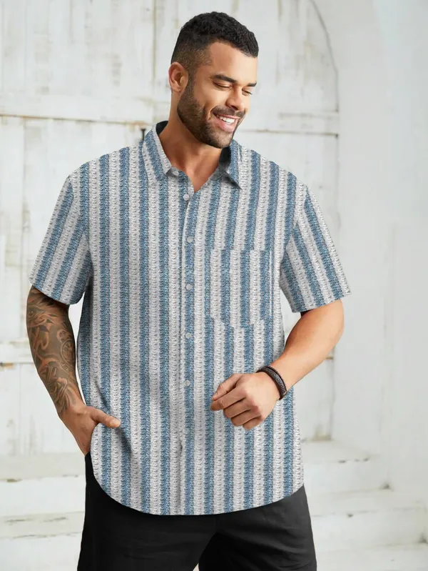 Men's_Textured_Shirt_Loose_Fit_With_Half_Sleeves