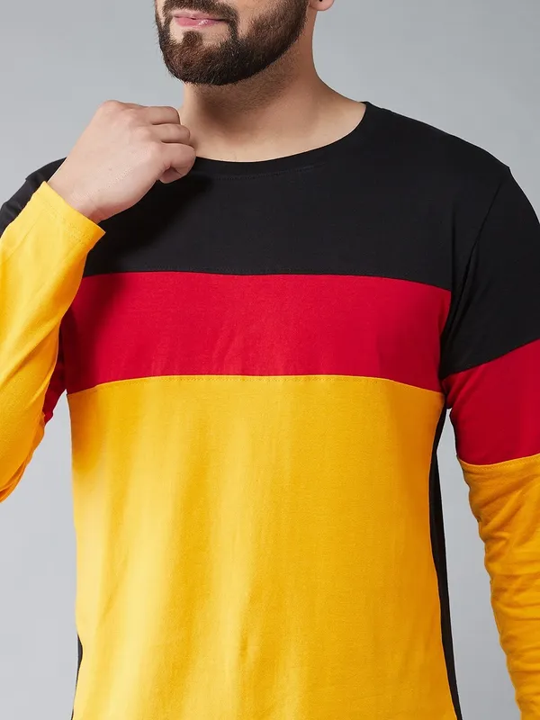 Multicolor_Solid_Men_Round_Neck_Multicolor_T-Shirt