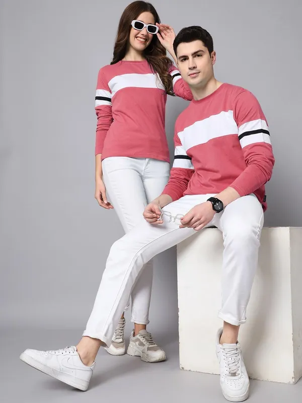 Striped_Couple_Round_Neck_Multicolor_T-Shirt
