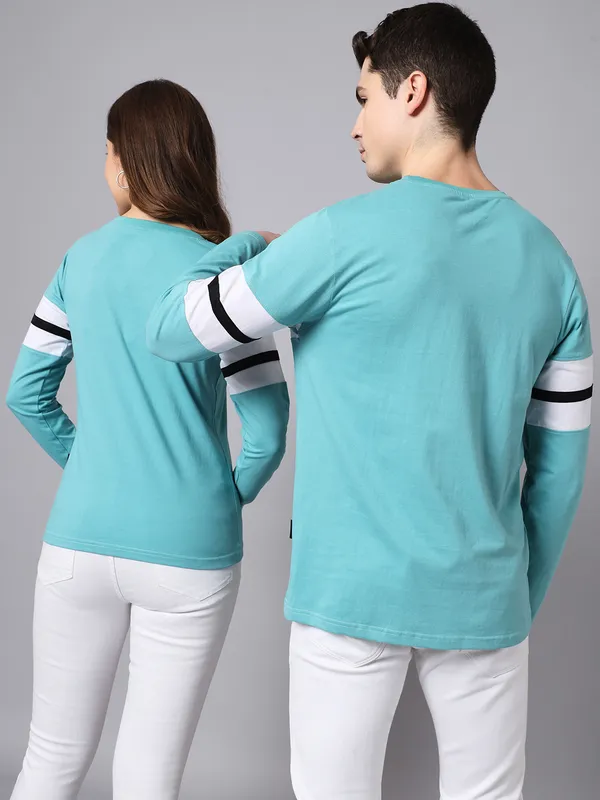 Multicolor_Striped_Couple_Round_Neck_Multicolor_T-Shirt