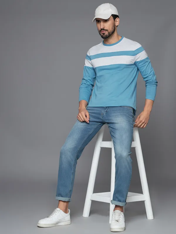 Striped_Couple_Round_Neck_Light_Blue_T-Shirt