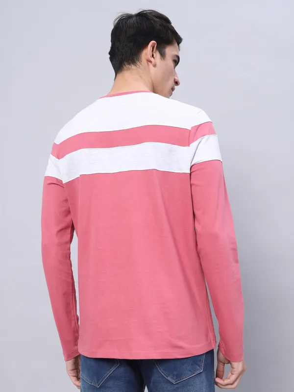 Striped_Couple_Round_Neck_Pink_T-Shirt