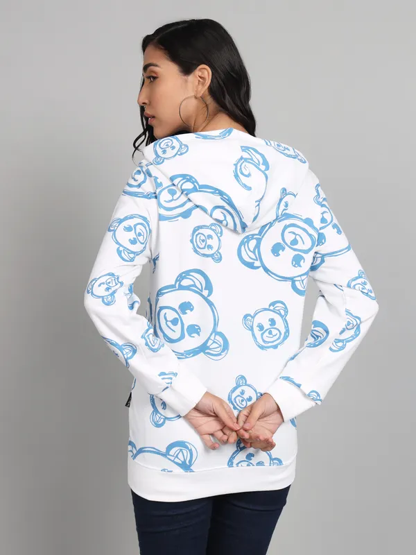 Printed_Couple_Round_Neck_White,_Blue,_Light_Blue_T-Shirt