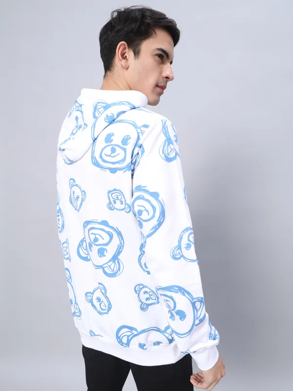 Printed_Couple_Round_Neck_White,_Blue,_Light_Blue_T-Shirt