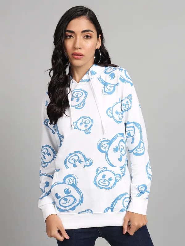 Printed_Couple_Round_Neck_White,_Blue,_Light_Blue_T-Shirt
