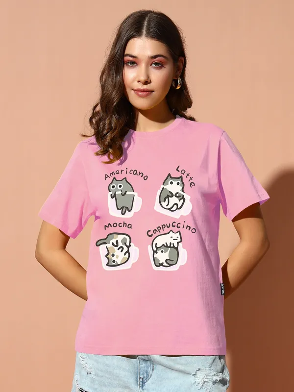 Women's_Loose_Fit_Half_Sleeve_T-Shirt_Typo_with_Grey_Cat_Print