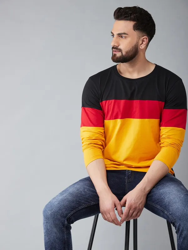 Striped_Men_Polo_Neck_Multicolor_T-Shirt
