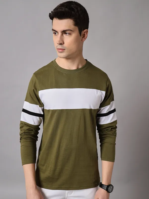 Green_Striped_Men_Polo_Neck_Green_T-Shirt