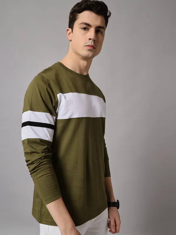 Green_Striped_Men_Polo_Neck_Green_T-Shirt