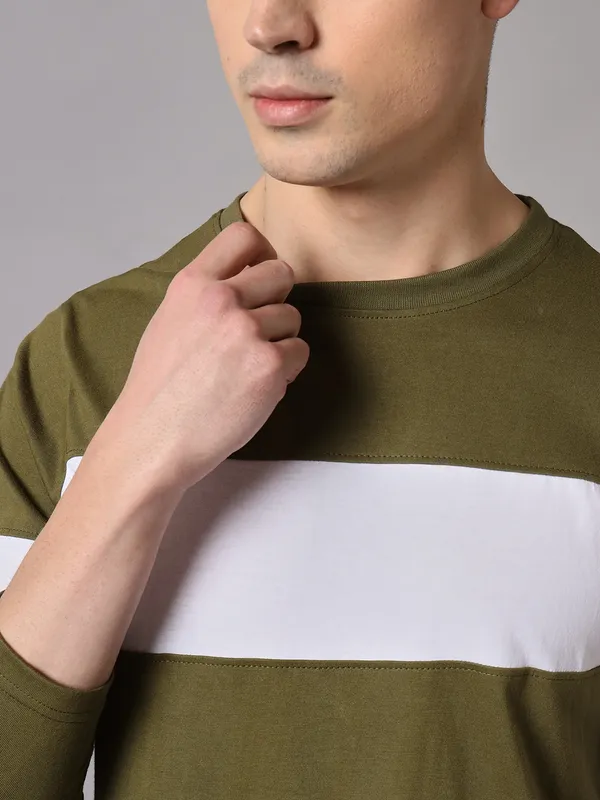 Green_Striped_Men_Polo_Neck_Green_T-Shirt