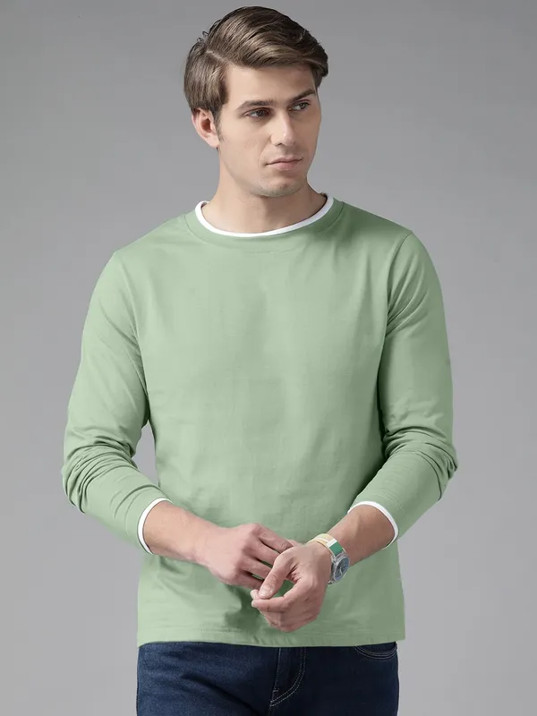 Solid_Men_Round_Neck_Light_Green_T-Shirt