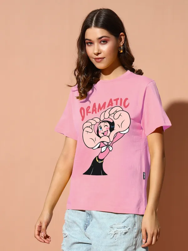 Women's_Loose_Fit_Half_Sleeve_T-Shirt_Typo_with_Girl_Print